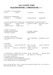 2025~2026学年广东深圳南山区深圳实验学校高二上学期段考化学试卷（一）（有答案解析）
