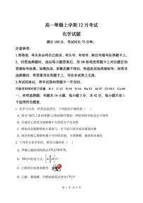 河北省保定市部分高中2025-2026学年高一上学期12月月考 化学试题（图片版，含答案）含答案解析