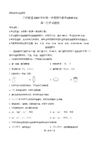 浙江省台州市六校联盟2025-2026学年高一上学期11月期中化学试卷（Word版附解析）