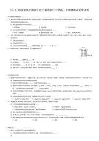 2023~2024学年上海徐汇区上海市徐汇中学高一下学期期末化学试卷（有答案解析）