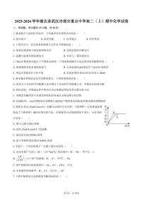 2025-2026学年湖北省武汉市部分重点中学高二（上）期中化学（含答案）试卷