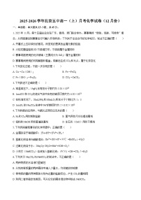 2025-2026学年北京五中高一（上）月考化学试卷（12月份）-自定义类型