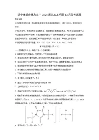 2026届辽宁省部分重点高中高三上学期12月联考化学试卷（学生版）