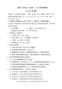 重庆市第八中学校2024-2025学年高一上学期12月月考 化学试题