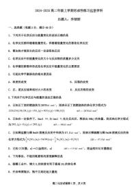 天津市武清区天和城实验中学2024-2025学年高二上学期第一次月考化学试卷