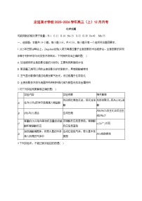 安徽省定远育才学校2025~2026学年高三上学期（12月）月考化学试题 [附答案]