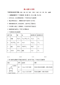 吉林省通化市梅河口市第五中学2025~2026学年高一上册（12月）月考化学试题 [附答案]