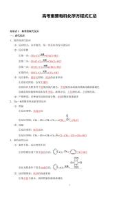 高考重要有机化学方程式汇总（共17页）知识清单