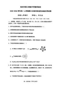 河南省许昌市禹州市第三高级中学2025-2026学年高一上学期1月月考化学试题（月考）