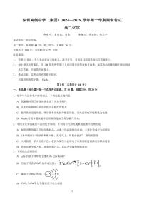 广东省深圳市高级中学2024-2025学年高二上学期期末考试化学试卷（PDF版附答案）