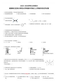 2025~2026学年10月四川成都锦江区四川师范大学附属中学高三上学期月考化学试卷（有答案解析）