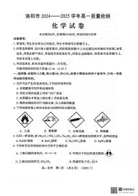 河南洛阳市2024-2025高一年级下学期期末考试化学试卷（无答案）