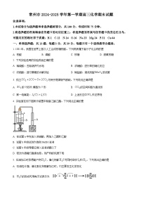 常州市2024-2025学年第一学期高三化学期末试题（含解析）