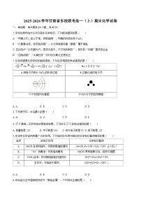2025-2026学年甘肃省多校联考高一（上）期末化学试卷-自定义类型