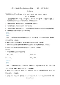 重庆市杨家坪中学2025-2026学年高一上学期第二次月考化学试题（Word版附解析）