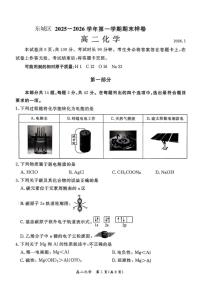 2026北京东城高二（上）期末化学（含答案）试卷