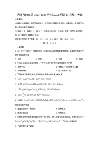 2025-2026学年天津市河北区高二上学期11月期中考试化学试卷（学生版）