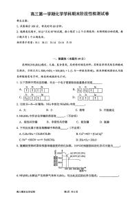 上海市复旦大学附属中学2025-2026学年高三上学期期末检测化学试题