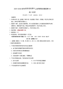 2025-2026学年湖南省湘潭市高一上学期期末模拟卷化学试题03人教版（含答案）