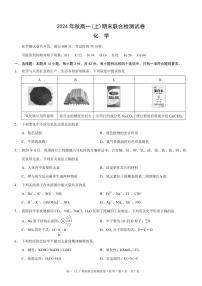 重庆康德2024年秋高一（上）期末联合检测化学试题（无答案）
