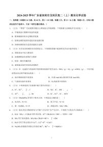 2024-2025学年深圳市龙岗区高二(上)期末化学试卷及答案