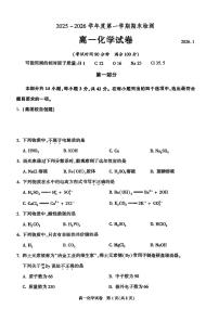 2026北京朝阳高一（上）期末化学试卷   无答案