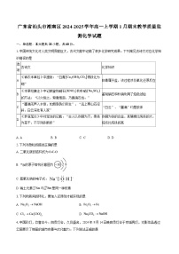 广东省汕头市潮南区2024-2025学年高一上学期1月期末教学质量监测化学试题-自定义类型