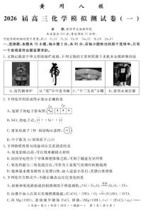 四川黄冈八模2026届高三上学期1月模拟测试卷（一）化学试题+答案