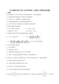 2025-2026学年辽宁省葫芦岛市高二上学期1月期末考试化学试卷（含答案）
