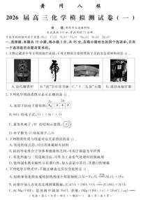 四川省黄冈市八模2025-2026高三模拟测（一）化学试卷试卷（含答案）