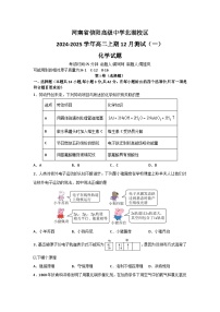 河南省信阳高级中学2024-2025学年高二上学期12月月考化学试题（含答案）