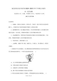 湖北省部分高中协作体2024-2025学年高一下学期5月联考化学试卷（无答案）