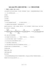 2025-2026学年上海交大附中高二（上）期末化学试卷（含答案）