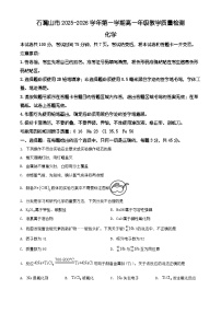 宁夏回族自治区石嘴山市2025-2026学年高一上学期1月期末考试+化学试题（有解析）