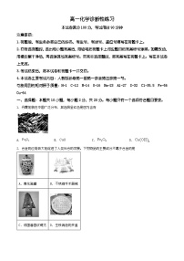 山东省济宁市2025-2026学年高一上学期诊断性练习+化学试题（有解析）
