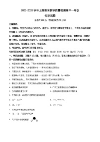 四川省雅安市2025-2026学年上期期末教学质量检测高中一年级化学试题（有解析）