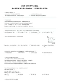 2025~2026学年10月天津东丽区天津市第一百中学高二上学期月考化学试卷（有答案解析）