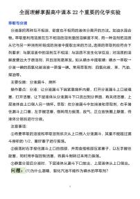 高考化学全面理解掌握高中课本22个重要的化学实验知识清单（共44页）