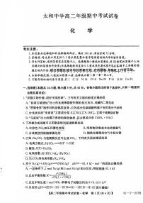 安徽省阜阳市太和中学2024-2025学年高二上学期11月期中化学试题（含答案）