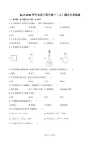 2025-2026学年北京十四中高一（上）期末化学（含答案）试卷