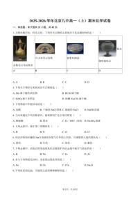 2025-2026学年北京九中高一（上）期末化学（含答案）试卷