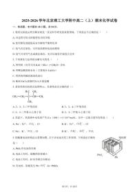 2025-2026学年北京理工大学附中高二（上）期末化学试卷（含答案）
