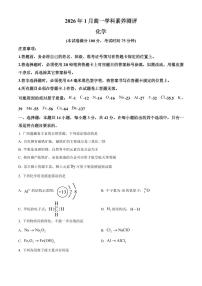 广西壮族自治区河池市2026年1月高一上学期期末化学试题（原卷+解析）