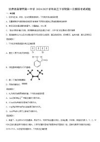 2024-2025学年甘肃省白银市第一中学高三下学期第一次模拟考试化学试卷