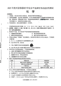 贵州2025年4月高三年级下学期适应性考试化学试卷（含答案）