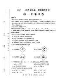 河南省洛阳市2025-2026学年高一上学期期末考试化学试卷（含答案）