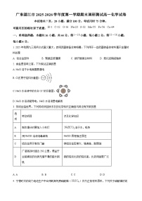 广东湛江市2025-2026学年度第一学期期末调研测试高一化学试卷（试卷+解析）