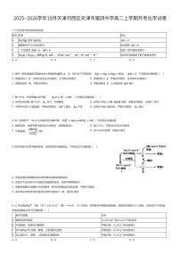 2025~2026学年10月天津河西区天津市第四中学高二上学期月考化学试卷（有答案解析）