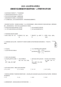 2025~2026学年10月四川成都成华区成都嘉祥外国语学校高一上学期月考化学试卷（有答案解析）