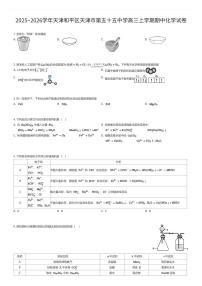 2025~2026学年天津和平区天津市第五十五中学高三上学期期中化学试卷（有答案解析）